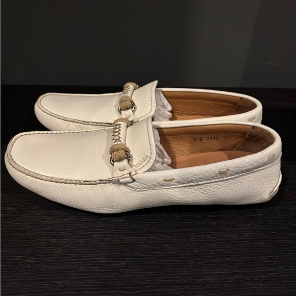 Prada White Pebble Leather Loafers in SIZE 10 - Picture 6 of 7